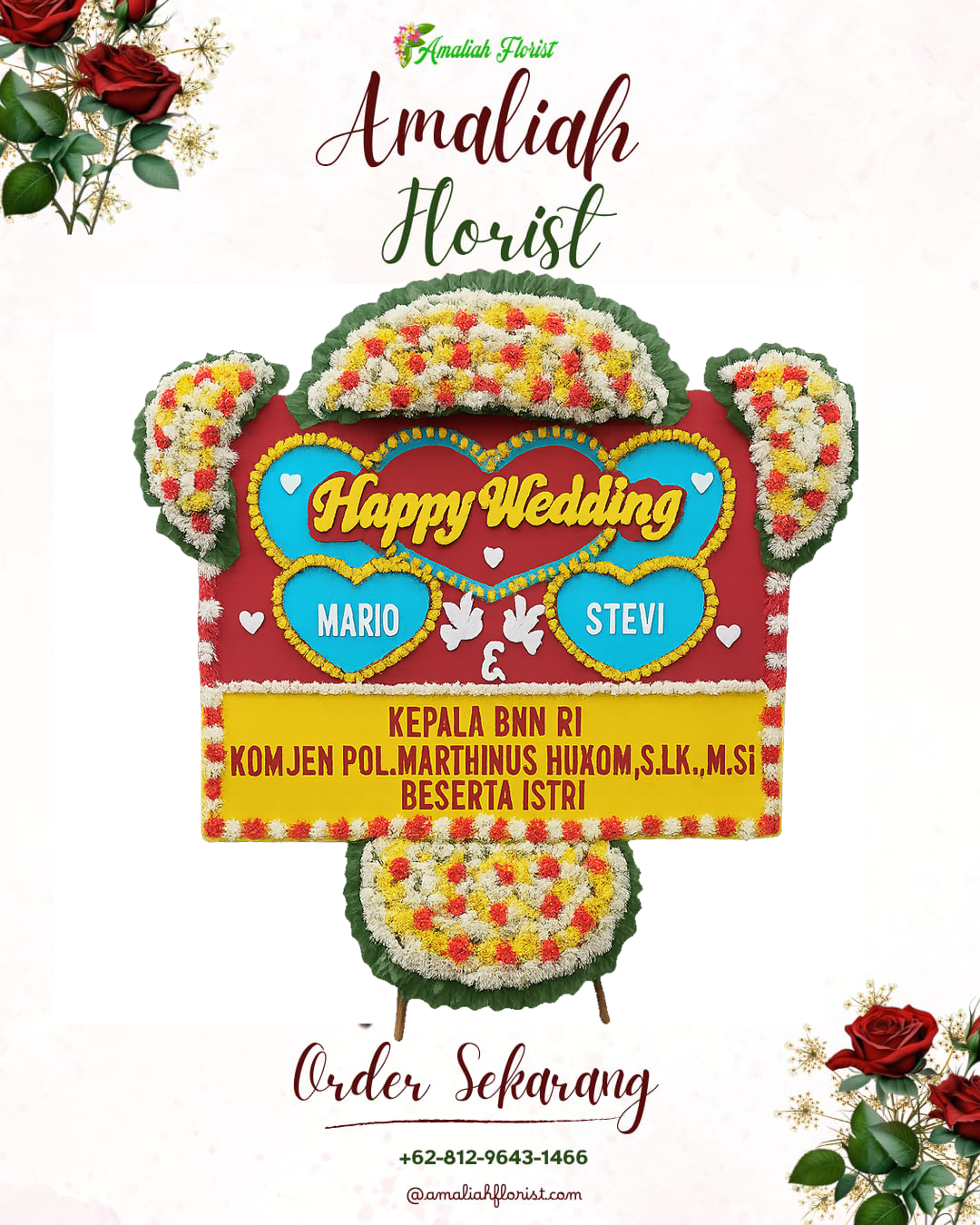 Papan Bunga Pernikahan Junrejo